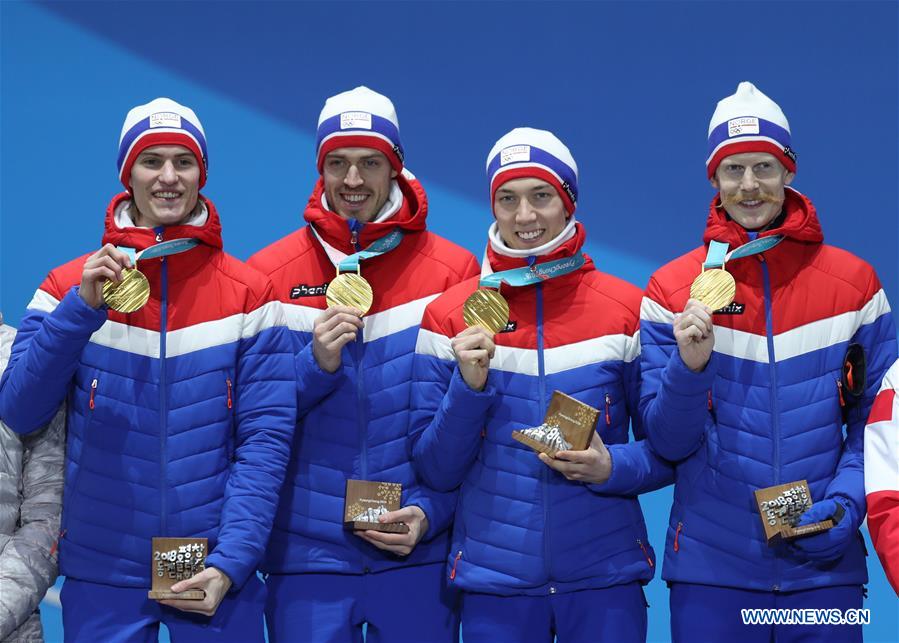 (SP)OLY-SOUTH KOREA-PYEONGCHANG-SKI JUMPING-MEN'S TEAM-MEDAL CEREMONY