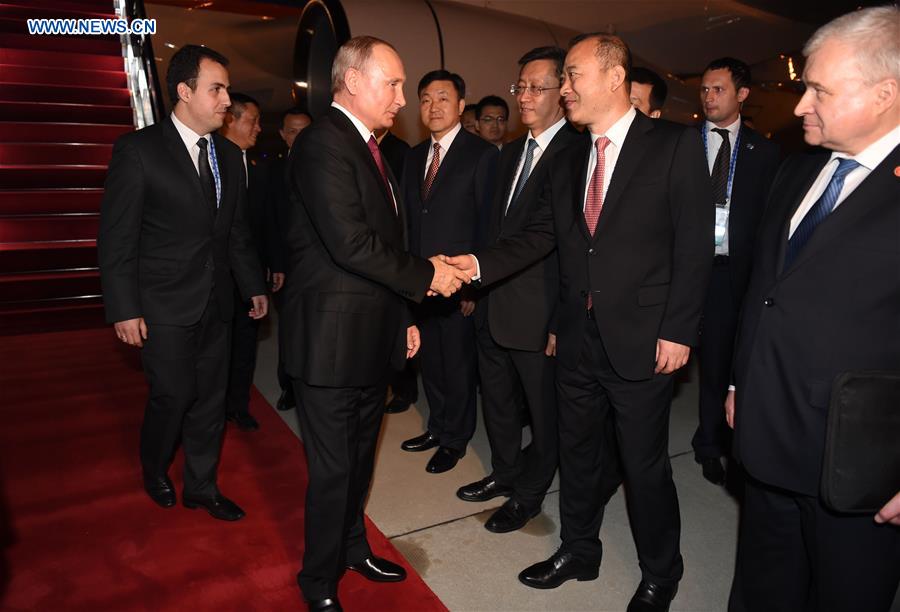 (SCO SUMMIT) CHINA-QINGDAO-SCO-RUSSIA-PUTIN-ARRIVAL (CN)