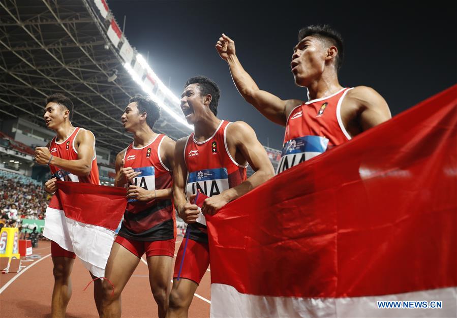 (SP)INDONESIA-JAKARTA-ASIAN GAMES-ATHLETICS-MEN'S 4X100M RELAY