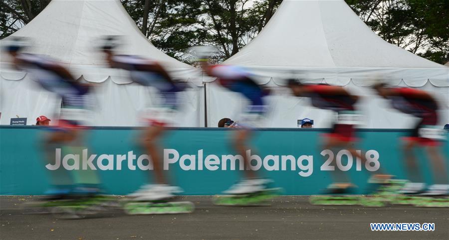 (SP)INDONESIA-PALEMBANG-ASIAN GAMES-ROLLER SKATE-MEN'S ROAD 20KM RACE