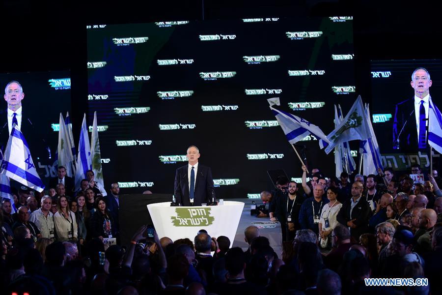 ISRAEL-TEL AVIV-ELECTORAL RALLY-BENNY GANTZ