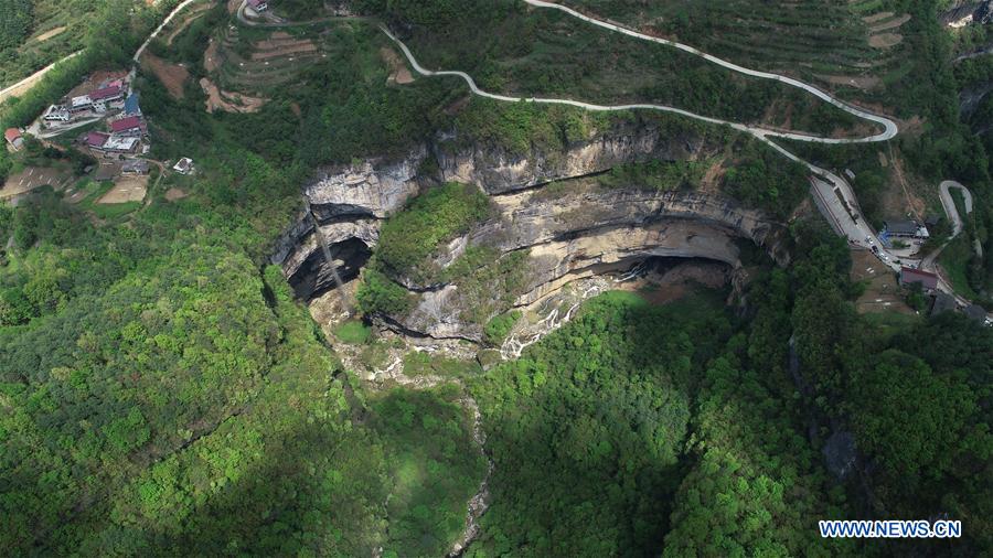 CHINA-SHAANXI-HANZHONG-KARST SINKHOLE