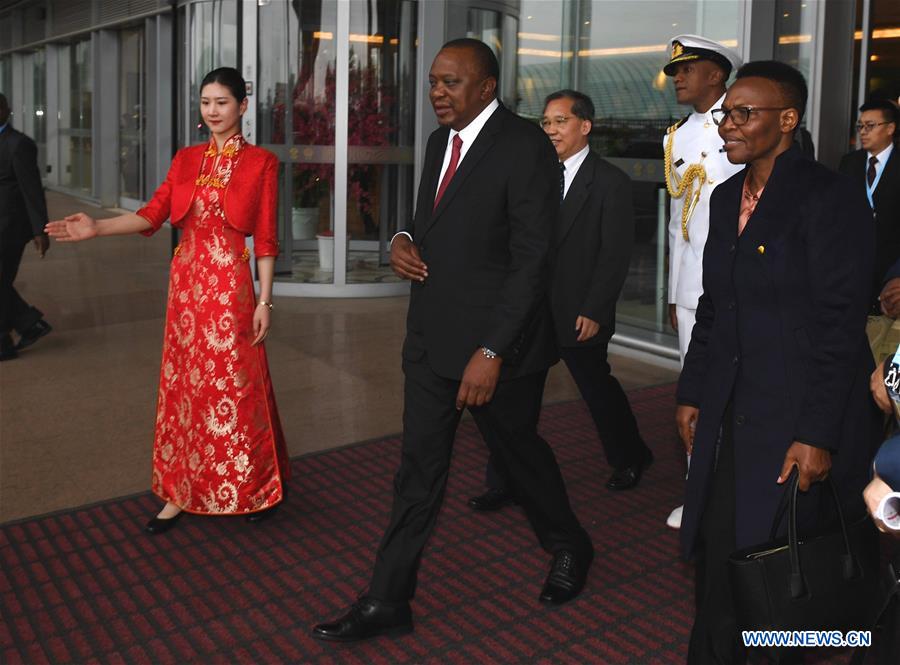 (BRF)CHINA-BEIJING-BELT AND ROAD FORUM-KENYAN PRESIDENT-ARRIVAL (CN)