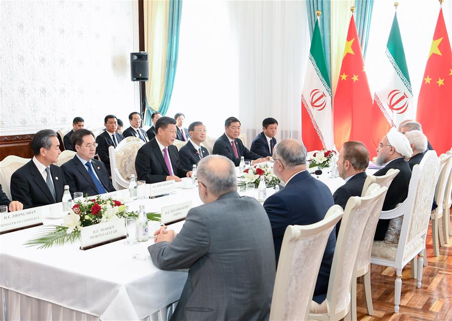 KYRGYZSTAN-BISHKEK-XI JINPING-IRANIAN PRESIDENT-MEETING