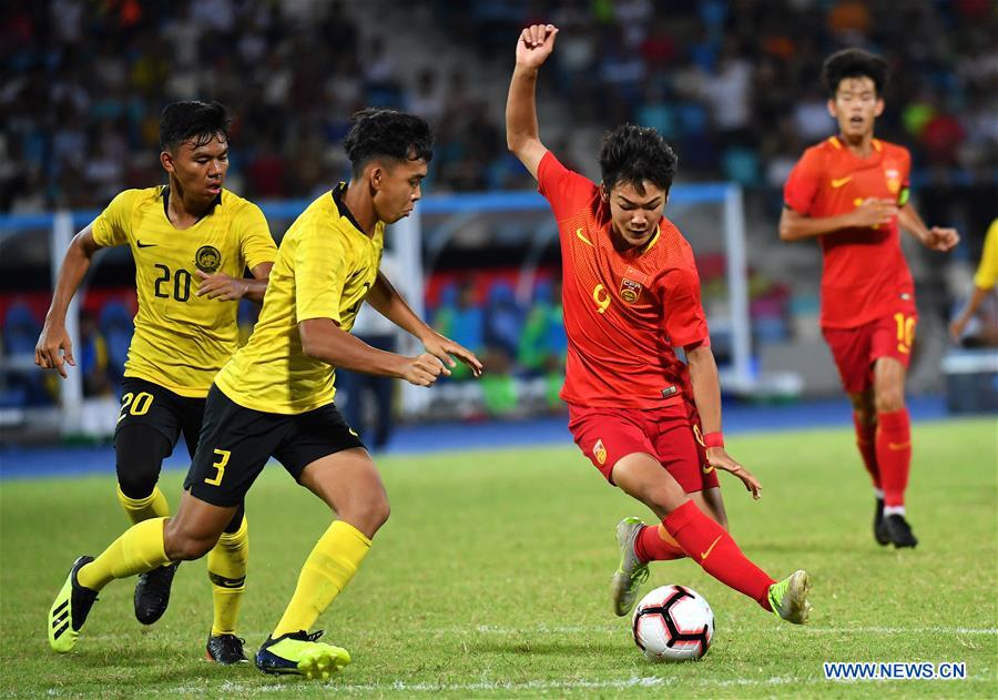 (SP)CHINA-HAIKOU-SOCCER-INTERNATIONAL YOUTH FOOTBALL TOURNAMENT-MALAYSIA VS CHINA (CN)