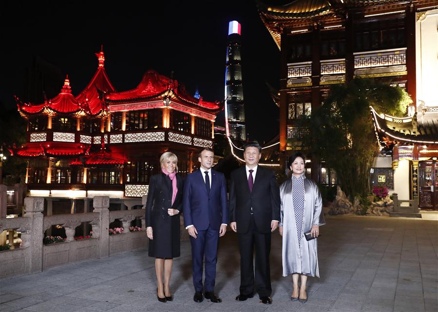 (CIIE)CHINA-SHANGHAI-XI JINPING-MACRON-MEETING(CN)