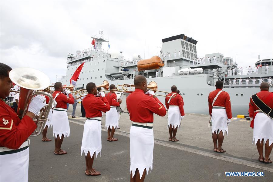 FIJI-SUVA-CHINA-NAVAL SHIP-DEPARTURE