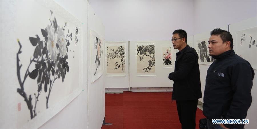 NEPAL-KATHMANDU-CHINESE ARTIST-PAINTING EXHIBITION