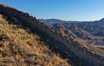 Winter scenery at Great Wall in N China's Hebei