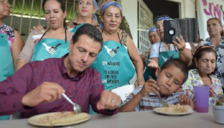 Mexican president delivers speech during National Crusade Against Hunger